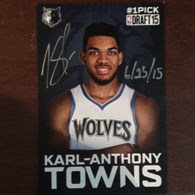 Draft Day Karl-Anthony Towns Signed Draft Card